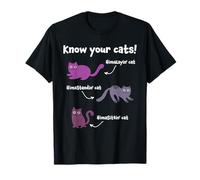 Know Your Cats Joke Funny Cat Lover T-Shirt - Black, S