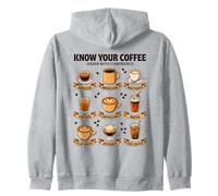 Know Your Coffee Lover Barista Espresso Caffeine Zip Hoodie