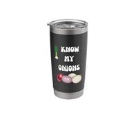 Know Your Onions Slogan Onion Design Stainless Steel Insulated Tumbler