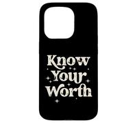 Know Your Worth Inspirational Self Love Quote Case for iPhone 15 Pro