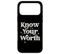 Know Your Worth Inspirational Self Love Quote Case for iPhone 17 Pro Max