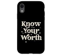 Know Your Worth Inspirational Self Love Quote Case for iPhone XR