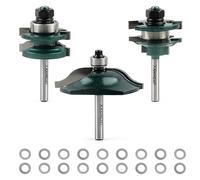 Knoweasy 3-Piece Raised Panel Router Bit Set with 1/4 Inch Shank, Professional Cabinet Door Making Kit Includes Ogee Rail and Stile Bits, Tongue and Groove Cutters with 1-5/8 Inch Tenon Diameter