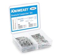 Knoweasy 30 Pairs Size 16 DT Deutsch Connector Terminal Kit : Solid Contacts for Automotive, Ni Plated Pin and Socket, Compatible with 14AWG Wire, Common Terminal Set
