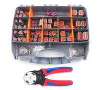 Knoweasy 338pcs DT Deutsch Connector Kit - 2/3/4/6/8/12 Pin Deutsch Connectors, Crimping & Removal Tool, Automotive Electrical