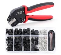 knoweasy Jst Crimping Tool with 590PCS JST-XH Connectors Kit - 24-16 AWG Labor-Saving Crimper for AMP-TE 2.8/4.0/4.8/6.3, JST-SM2.54/XH2.54/VH3.96 and Molex