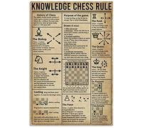 Knowledge Chess Rule Gift for Beginners Metal Tin Sign Retro Kitchen Garden Restaurant Farm Shopping Mall Bar Cafe Man Cave Farm Wall Decoration Iron Painting Metal Plate 8x12inch