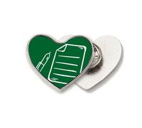 Knowledge Classroom Paper Pen Writing Heart Metal Pin Brooch Clip Love