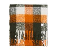 Knowledge Cotton Apparel - Large checked scarf - Recycled Polyester Scarf Green Check in Recycled Polyester - Khaki Khaki one size