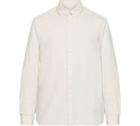Knowledge Cotton Apparel - Organic cotton shirt - Harald Small Owl Oxford Regular Fit Shirt Light Feather Gray for Men - Size S - White White