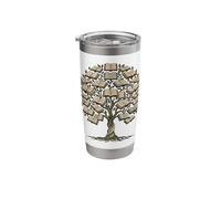 Knowledge Growth Tree Bibliophile Book Lover Library Art Stainless Steel Insulated Tumbler