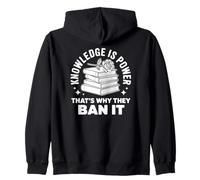 Knowledge Is Power - Book Club Librarian Read Banned Books Zip Hoodie