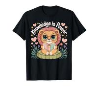 Knowledge Is Power Lion Reading T-Shirt