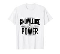 Knowledge is Power Value Graphic T-Shirt, Men, White, XL