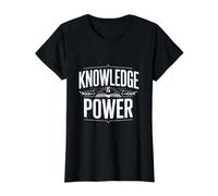 Knowledge is Power Value Graphic T-Shirt, Women, Black, L