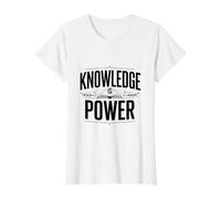 Knowledge is Power Value Graphic T-Shirt, Women, White, XL
