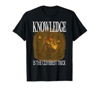 KNOWLEDGE IS THE CLEVEREST TRICK smart Fox reading bookworm T-Shirt