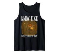 KNOWLEDGE IS THE CLEVEREST TRICK smart Fox reading bookworm Tank Top