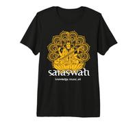 Knowledge Music Art Mandala Saraswati Goddess Premium T-Shirt