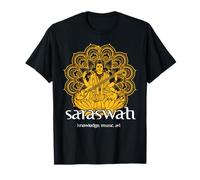 Knowledge Music Art Mandala Saraswati Goddess T-Shirt