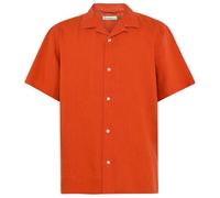 KnowledgeCotton Apparel - Box S/S Linen Shirt - Shirt size M, red