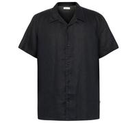 KnowledgeCotton Apparel - Box S/S Linen Shirt - Shirt size S, black