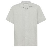 KnowledgeCotton Apparel - Box S/S Linen Shirt - Shirt size XXL, grey