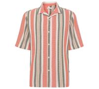 KnowledgeCotton Apparel - Box S/S Striped Cotton Shirt - Shirt size S, pink