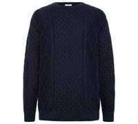 KnowledgeCotton Apparel - Cotton Cable Crew Neck - Wool jumper size S, blue