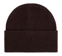 KnowledgeCotton Apparel - Embossed Owl DL Wool Beanie - Beanie size One Size, black
