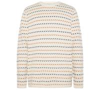 KnowledgeCotton Apparel - Jacquard Crew Neck Knit - Wool jumper size M, white/sand