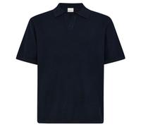 KnowledgeCotton Apparel - Organic Cotton Knitted Polo - Polo shirt size S, blue/black
