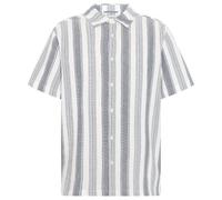 KnowledgeCotton Apparel - Organic Cotton Striped Shirt II - Shirt size XXL, grey/white