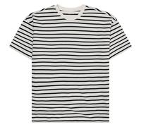 KnowledgeCotton Apparel - Organic Cotton Striped T-Shirt - T-shirt size L, grey