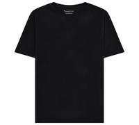 KnowledgeCotton Apparel - Regenerative Organic Cotton Chest Embroidery II - T-shirt size L, black