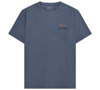 KnowledgeCotton Apparel - Regenerative Organic Cotton Chest Print T-Shirt - T-shirt size L, blue