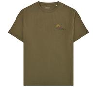 KnowledgeCotton Apparel - Regenerative Organic Cotton Chest Print T-Shirt - T-shirt size M, olive