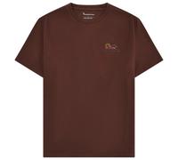 KnowledgeCotton Apparel - Regenerative Organic Cotton Chest Print T-Shirt - T-shirt size XL, brown