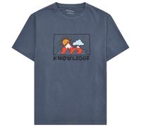KnowledgeCotton Apparel - Regenerative Organic Cotton Front Print T-Shirt - T-shirt size M, blue