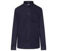 KnowledgeCotton Apparel - Regular Fit Melangé Flannel Shirt - Shirt size S, blue