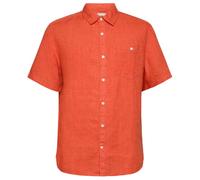 KnowledgeCotton Apparel - Regular Linen S/S Shirt - Shirt size M, red
