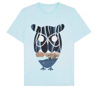 KnowledgeCotton Apparel - Regular Seagrass OWL Printed - T-shirt size M, grey