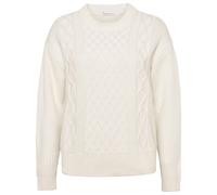 KnowledgeCotton Apparel - Women's Cotton Cable Crew Neck - Wool jumper size L, white
