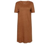 KnowledgeCotton Apparel - Women's Linen S/S T-Shirt Dress - Dress size S, brown