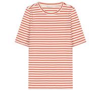 KnowledgeCotton Apparel - Women's Striped Rib T-Shirt - T-shirt size L, pink