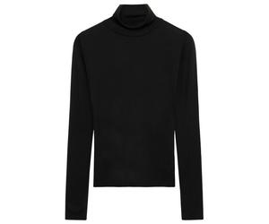 KnowledgeCotton Apparel - Women's Wool L/S Roll Neck - Wool jumper size S, black