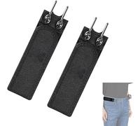 Knowlife 2Pcs Buckleless Belt Hook, Metal Hook Elastic Belt Comfortable Unisex Design, Buckle-free Invisible Elastic Waist Belts, Adjustable Side Waist Stretch Strap For Work, Outdoor, Daily Use