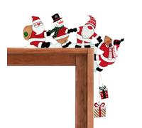 Knowlife Christmas Door Corner Decoration, Christmas Door Topper Decorations, Wooden Right Angle Doors Frame Ornament Santa Snowman Elk Gift Box For Living Room Bedroom Office Festival Home Party