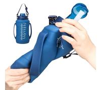 Knowlife Folding Water Bottles for Travel - Travel Foldable Silicone Water Bottle - 1.8L Reusable Hydration Cup with Double Handle for Cyclists Travelers Runners Kids Adults Father