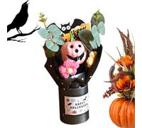Knowlife Halloween Bouquet,Holiday Pumpkin Bouquet - Artificial Flowers with Eucalyptus Leaves Decoration Indoor Home Table Centerpiece for Halloween Party Mantel